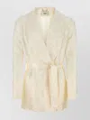 Fendi Silk Blazer With Belted Waist And Jacquard Pattern