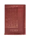 Fendi Silk Brown Silk And Wool Ff Shawl In Brown