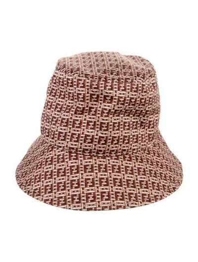 Pre-owned Fendi Silk Bucket Hat In Red