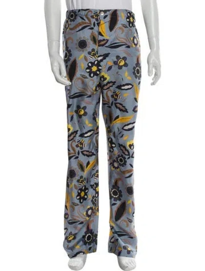 Pre-owned Fendi Silk Cargo Pants In Blue