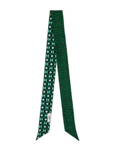 Pre-owned Fendi Silk Colorblock Pattern Scarf In Green