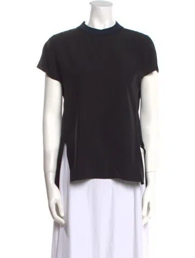 Pre-owned Fendi Silk Crew Neck T-shirt In Black