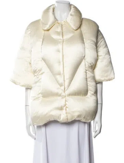 Pre-owned Fendi Silk Down Jacket In Neutrals