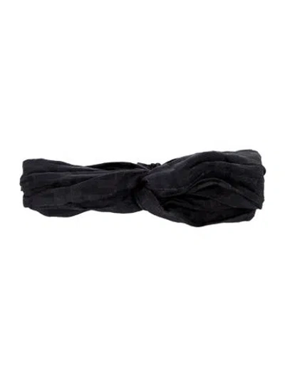 Pre-owned Fendi Silk  Headband In Blue