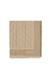 Fendi Silk Ff Shawl In Brown
