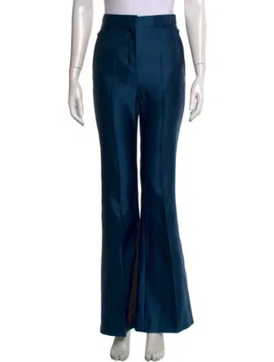 Pre-owned Fendi Silk Flared Pants In Blue