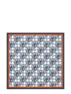 Fendi Silk Foulard With Contrast Border And Geometric Pattern
