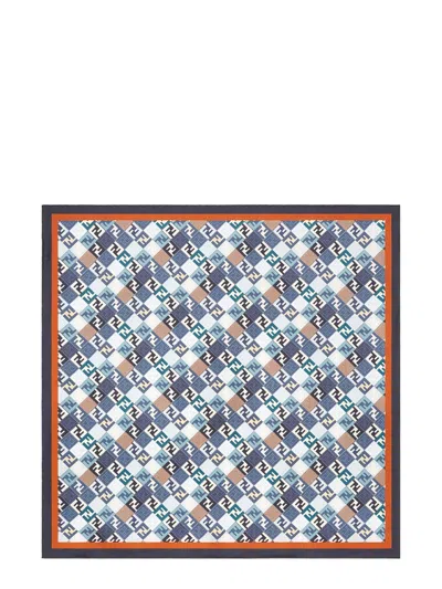 FENDI SILK FOULARD WITH ALL-OVER FF LOGO