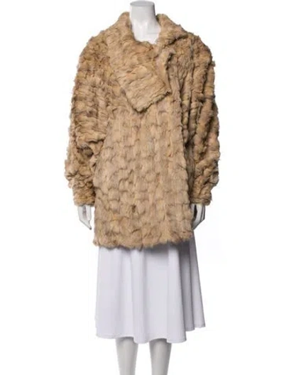 Pre-owned Fendi Silk Fur Coat In Neutrals