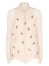 Fendi Georgette Top With Rhinestones And Sequins Embroidery