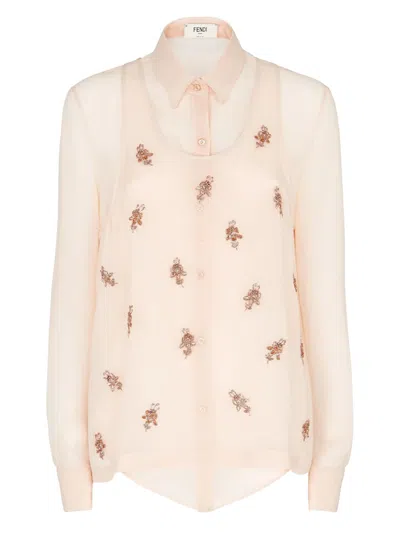 FENDI SILK GEORGETTE TOP