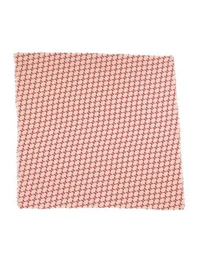 Pre-owned Fendi Silk Houndstooth Print Scarf In Pink