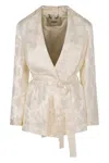 Fendi Giacca In Seta Bianca Donna
