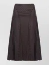 Fendi Women Midi Ff Jacquard Silk Skirt In Brown
