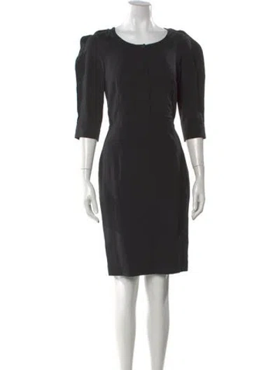 Pre-owned Fendi Silk Knee-length Dress In Black