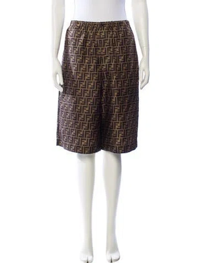 Pre-owned Fendi Silk Knee-length Shorts In Brown