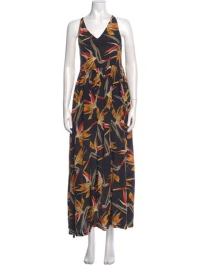 Pre-owned Fendi Silk Long Dress In Multi