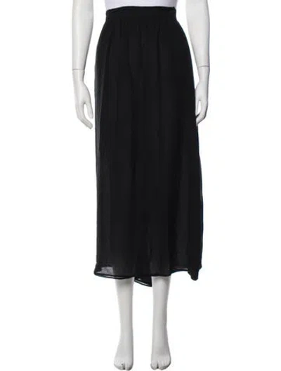 Pre-owned Fendi Silk Long Skirt In Black