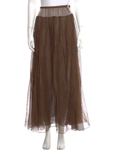Pre-owned Fendi Silk Long Skirt In Brown