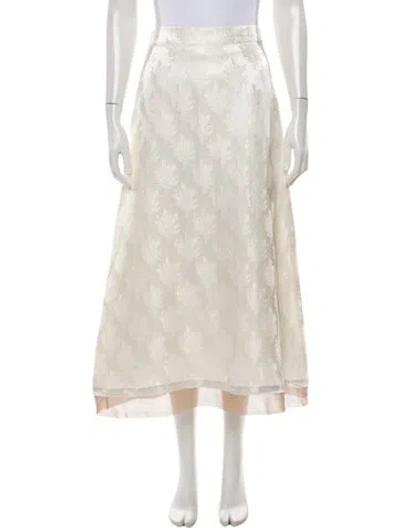 Pre-owned Fendi Silk Long Skirt In Neutrals