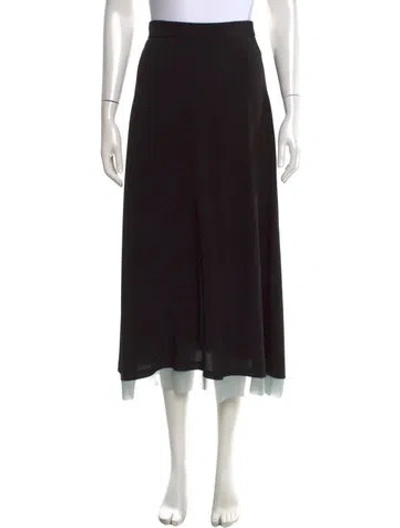 Pre-owned Fendi Silk Long Skirt W/ Tags In Black