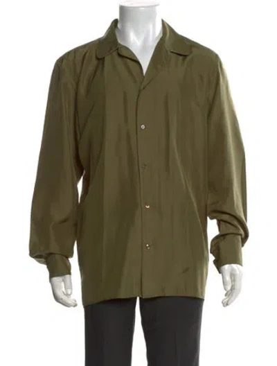 Pre-owned Fendi Silk Long Sleeve Shirt In Green