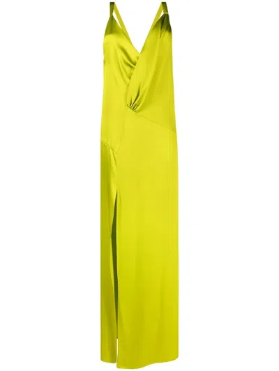 Fendi Maxikleid Aus Seide In Green