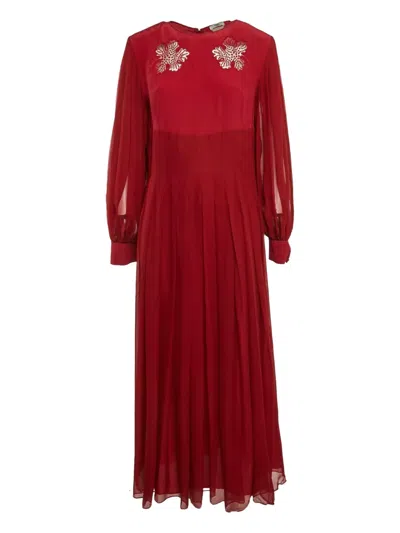 Pre-owned Fendi Silk Midi Dress