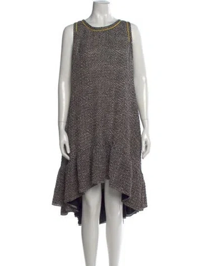 Pre-owned Fendi Silk Midi Length Dress In Black