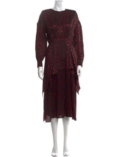 Pre-owned Fendi Silk Midi Length Dress In Black