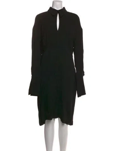 Pre-owned Fendi Silk Midi Length Dress In Black