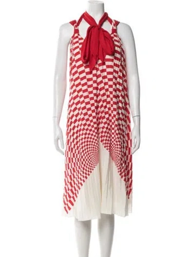 Pre-owned Fendi Silk Midi Length Dress In Multi