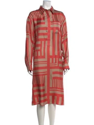 Pre-owned Fendi Silk Midi Length Dress In Multicolor