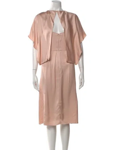 Pre-owned Fendi Silk Midi Length Dress In Pink