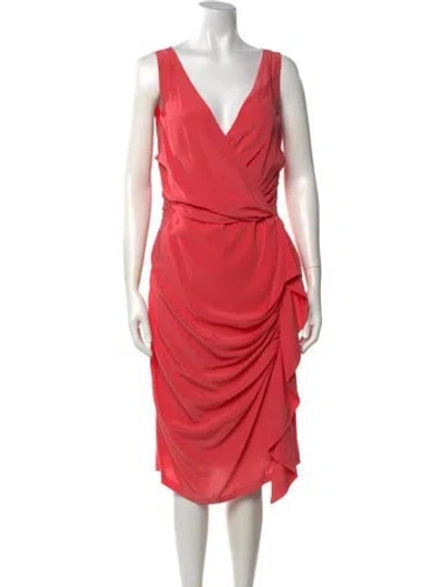 Pre-owned Fendi Silk Midi Length Dress In Pink