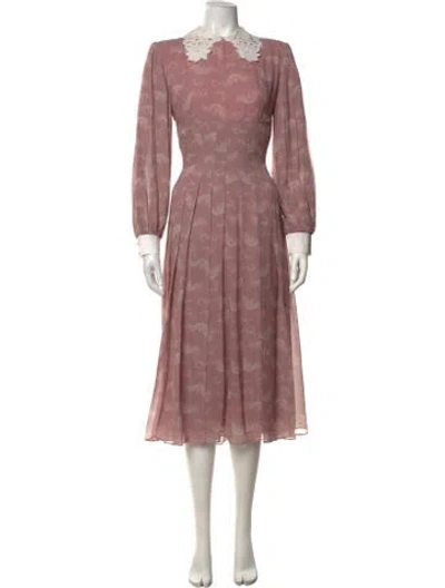 Pre-owned Fendi Silk Midi Length Dress In Pink
