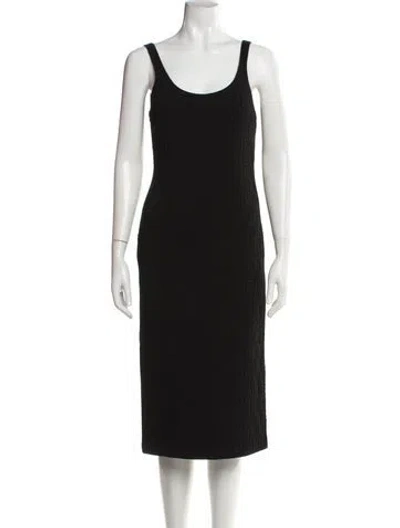 Pre-owned Fendi Silk Midi Length Dress W/ Tags In Black