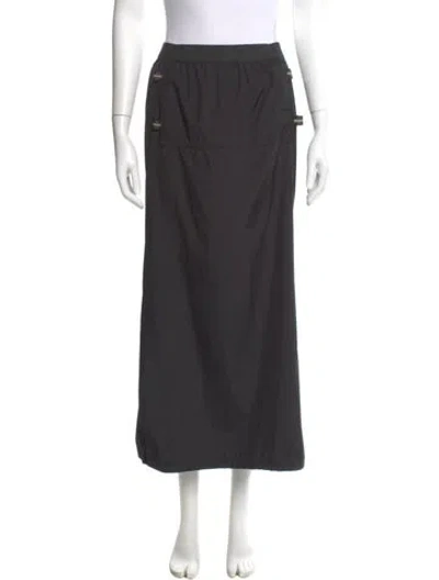 Pre-owned Fendi Silk Midi Length Skirt In Black