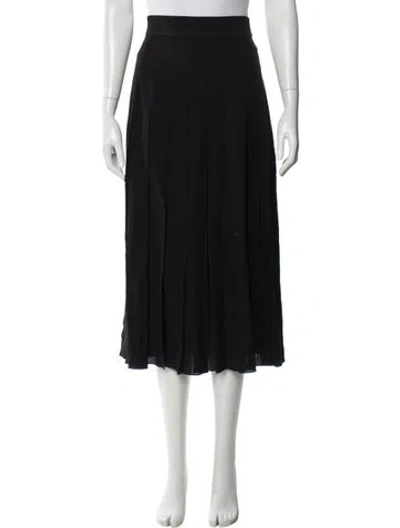 Pre-owned Fendi Silk Midi Length Skirt In Black
