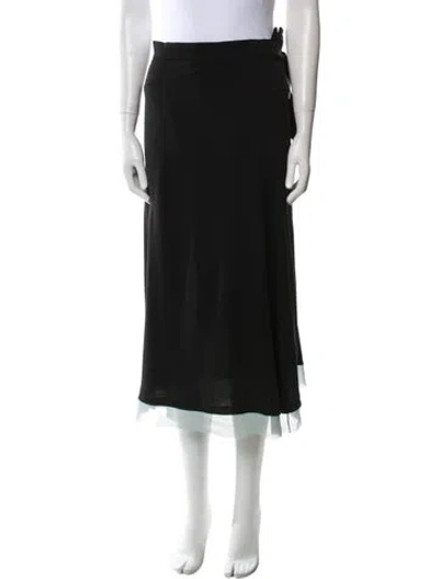 Pre-owned Fendi Silk Midi Length Skirt In Black