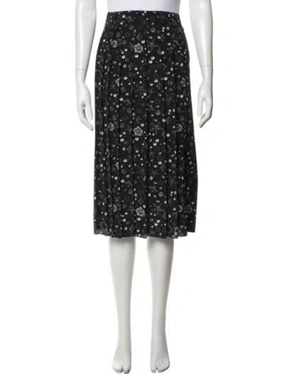 Pre-owned Fendi Silk Midi Length Skirt In Black