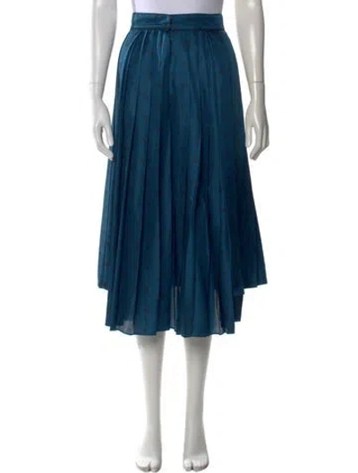 Pre-owned Fendi Silk Midi Length Skirt In Blue