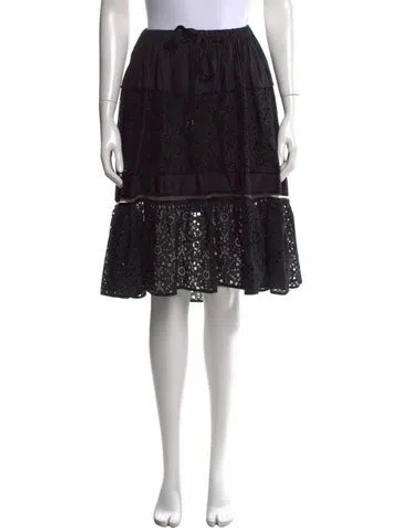 Pre-owned Fendi Silk Midi Length Skirt In Blue