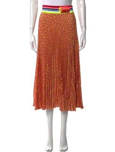 Pre-owned Fendi Silk Midi Length Skirt In Green