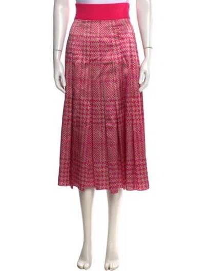 Pre-owned Fendi Silk Midi Length Skirt In Pink