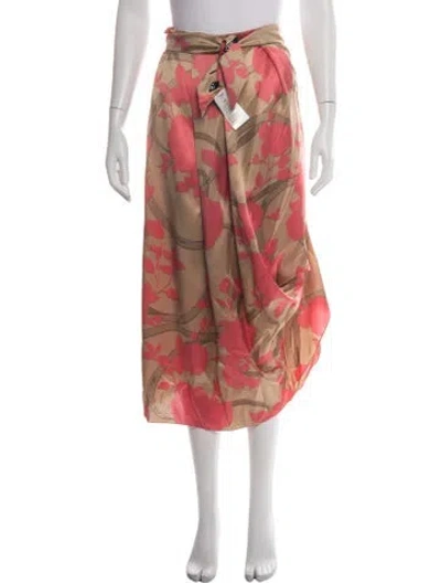 Pre-owned Fendi Silk Midi Length Skirt W/ Tags In Multicolor