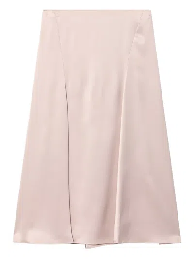 Fendi Woman Midi Skirt Beige Size 6 Silk In Pink
