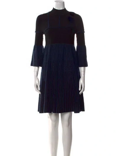 Pre-owned Fendi Silk Mini Dress In Black