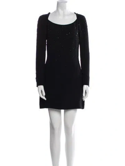 Pre-owned Fendi Silk Mini Dress In Black