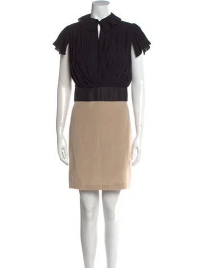 Pre-owned Fendi Silk Mini Dress In Black